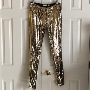 Gold Glitter skinny pants